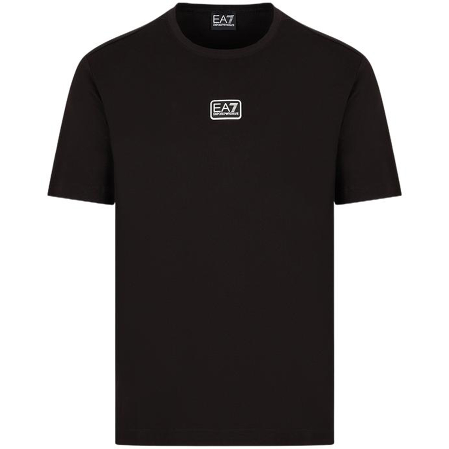 

EA7 Футболка с вышитой буквой круглый выкорот короткий рукав мужская черная EMPORIO ARMANI