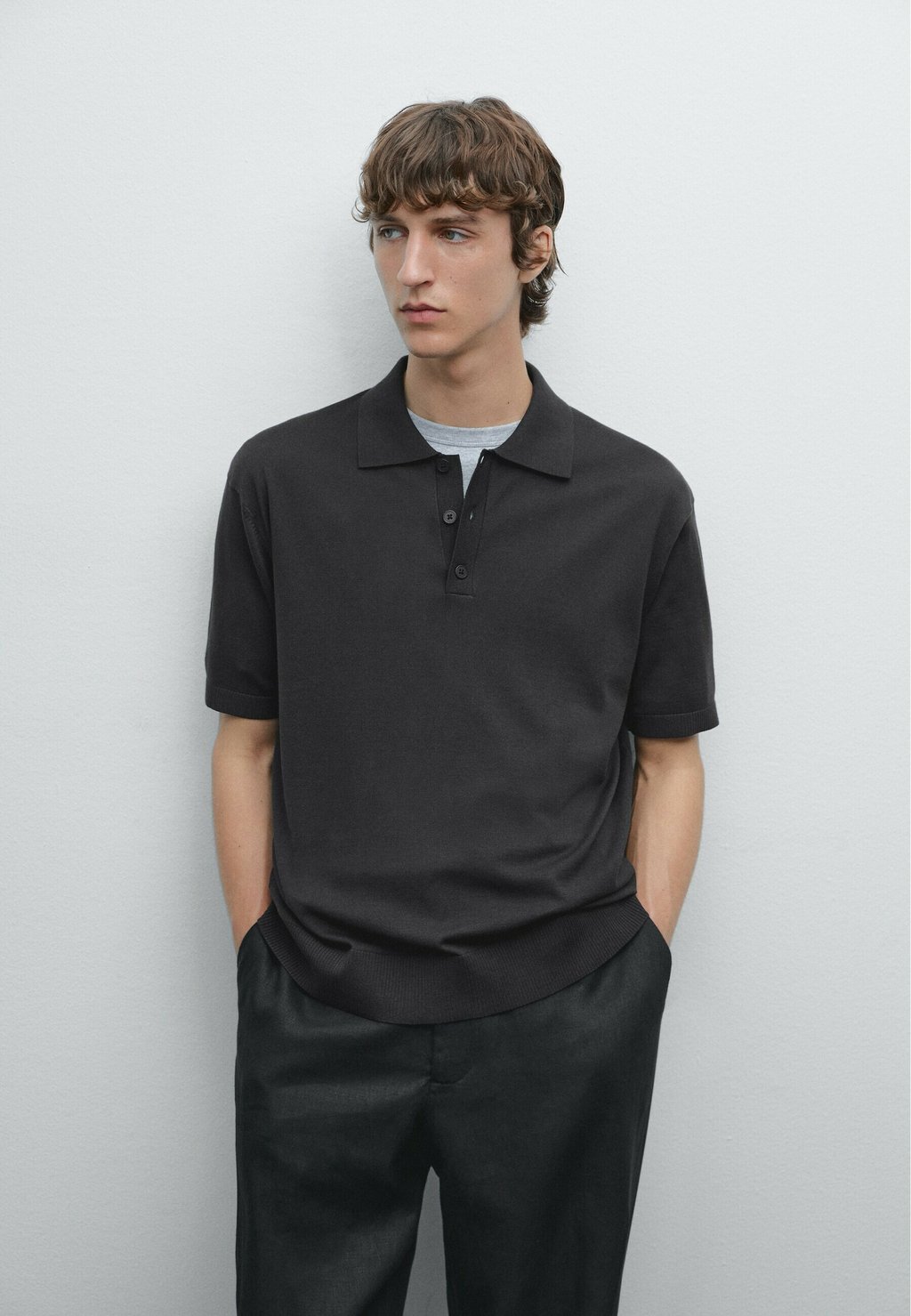 

Рубашка поло REGULAR FIT Massimo Dutti, цвет Mottled Dark Grey