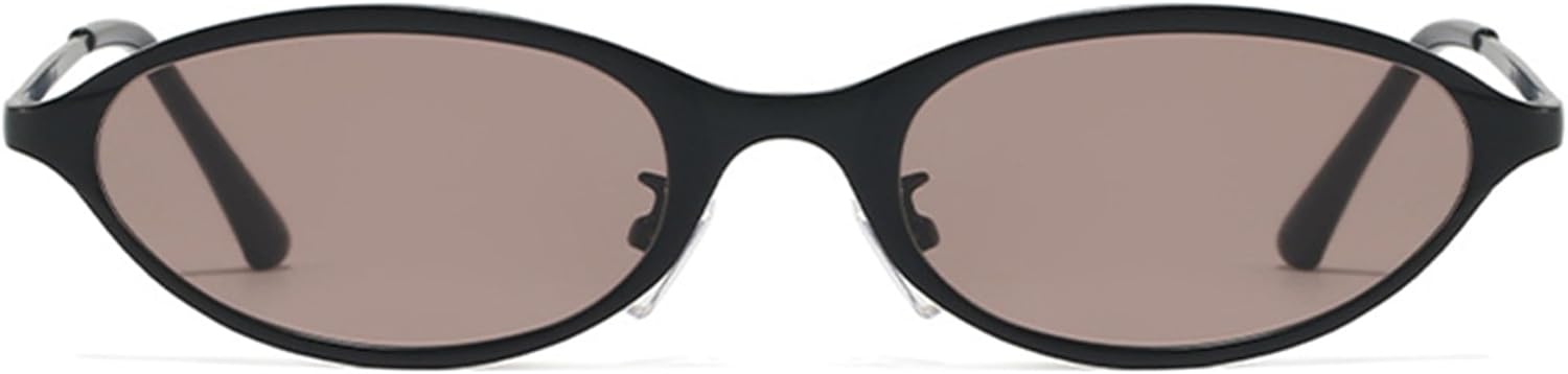 

Солнцезащитные очки Bullabulling в стиле ретро, ​​овальные, металлические, для женщин, стильные «кошачий глаз», в стиле 90-х, легкие, узкие, с модной защитой от УФ-излучения, Black Red