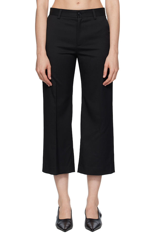 

Брюки смесовые для пошива Mm6 Maison Margiela, черный