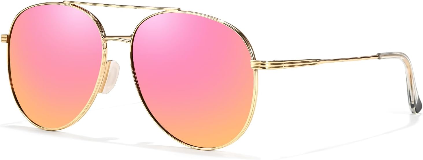 

Солнцезащитные очки-авиаторы TJUTR с защитой от спутывания линз, для женщин и мужчин, поляризованные, с защитой от УФ-излучения UV400, модные, с металлической оправой, предотвращающей зацепление, A8 Gold/Purple Red