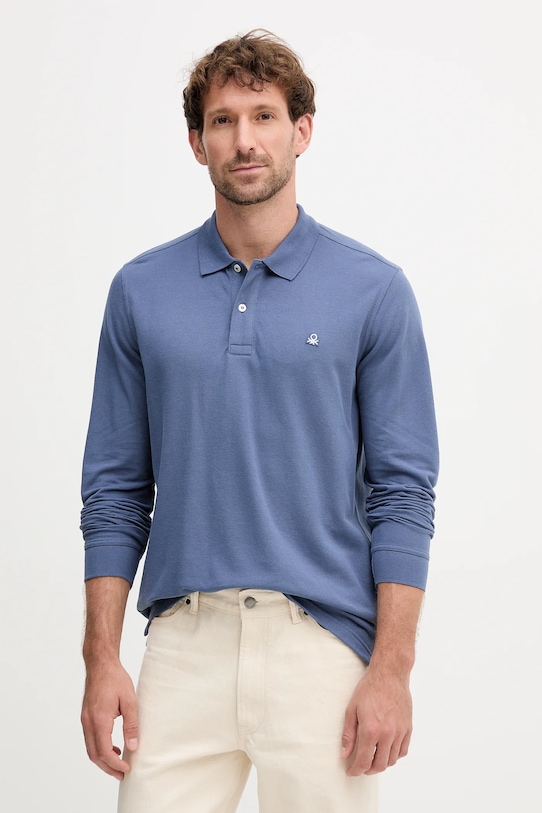 

Хлопковый лонгслив United Colors Of Benetton, синий