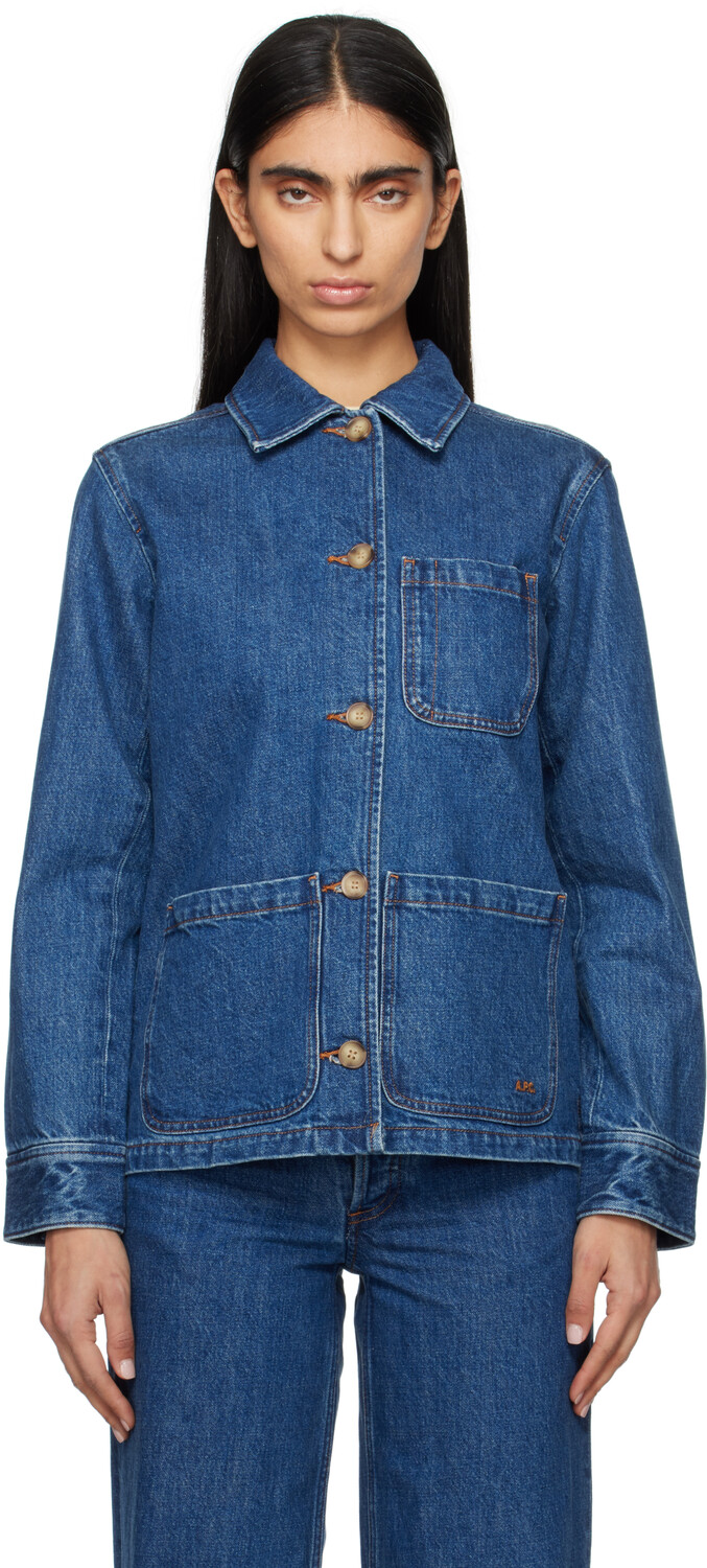 

Синяя джинсовая куртка с логотипом Silvana A.P.C.