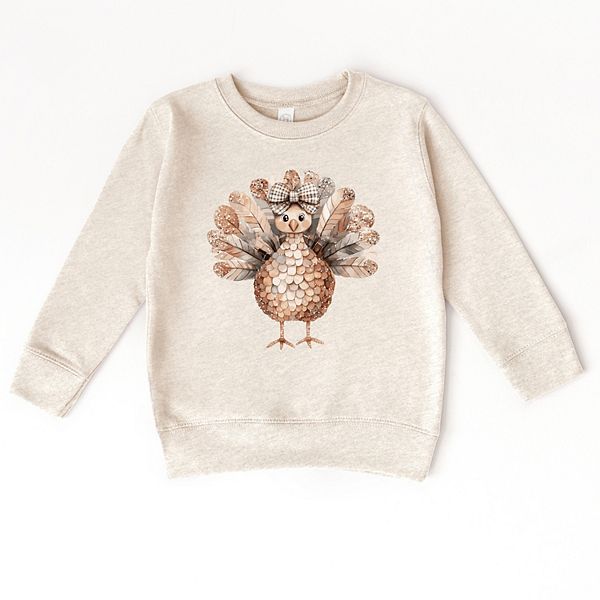 

Свитшот с принтом Sparkle Turkey для малышей The Juniper Shop, Natural