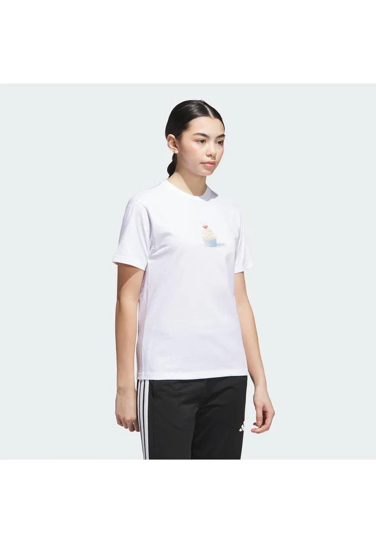 Футболка с принтом, капкейк, Seasonal Essentials Adidas, белый — фото 2