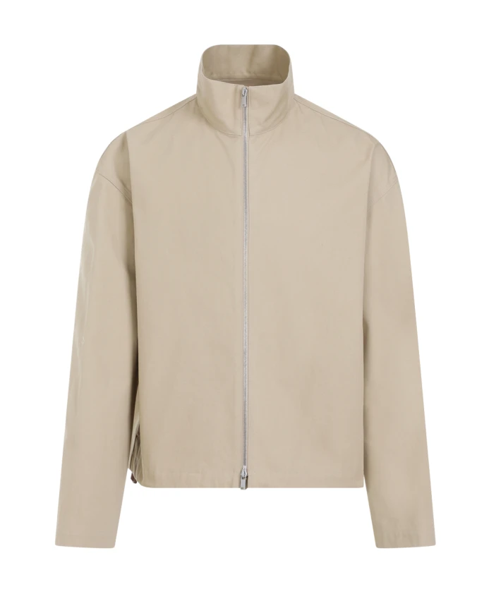

Хлопковая куртка с воротником стойкой Jil Sander, бежевый