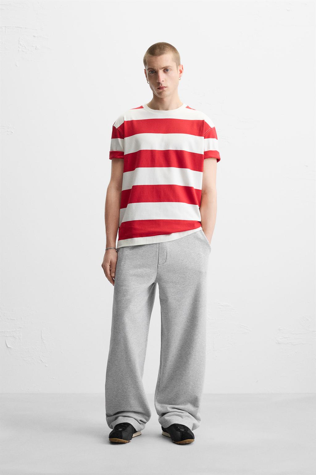 

Широкие брюки для бега трусцой ZARA, серый марл