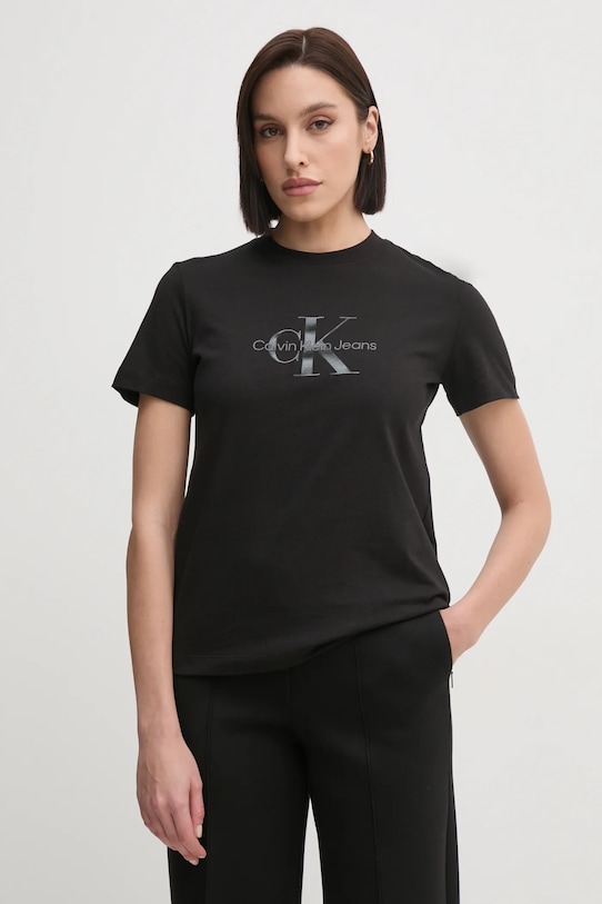 

Хлопковая футболка Calvin Klein Jeans, черный
