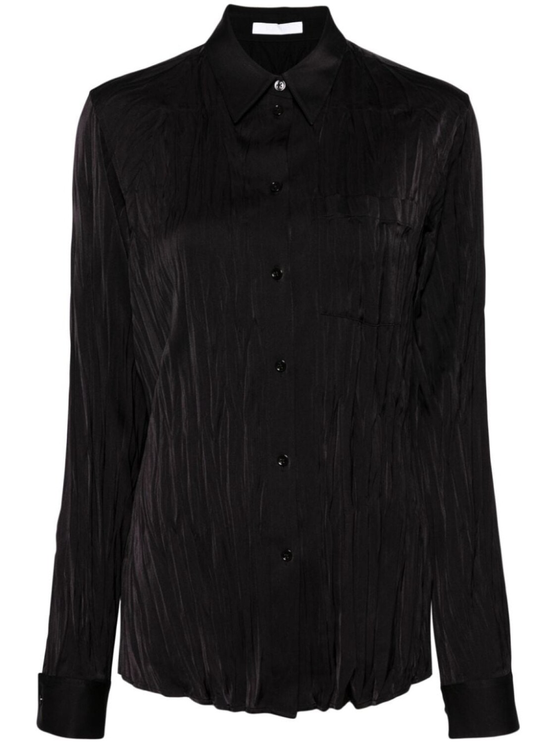 

Helmut Lang атласная рубашка с жатым эффектом, черный