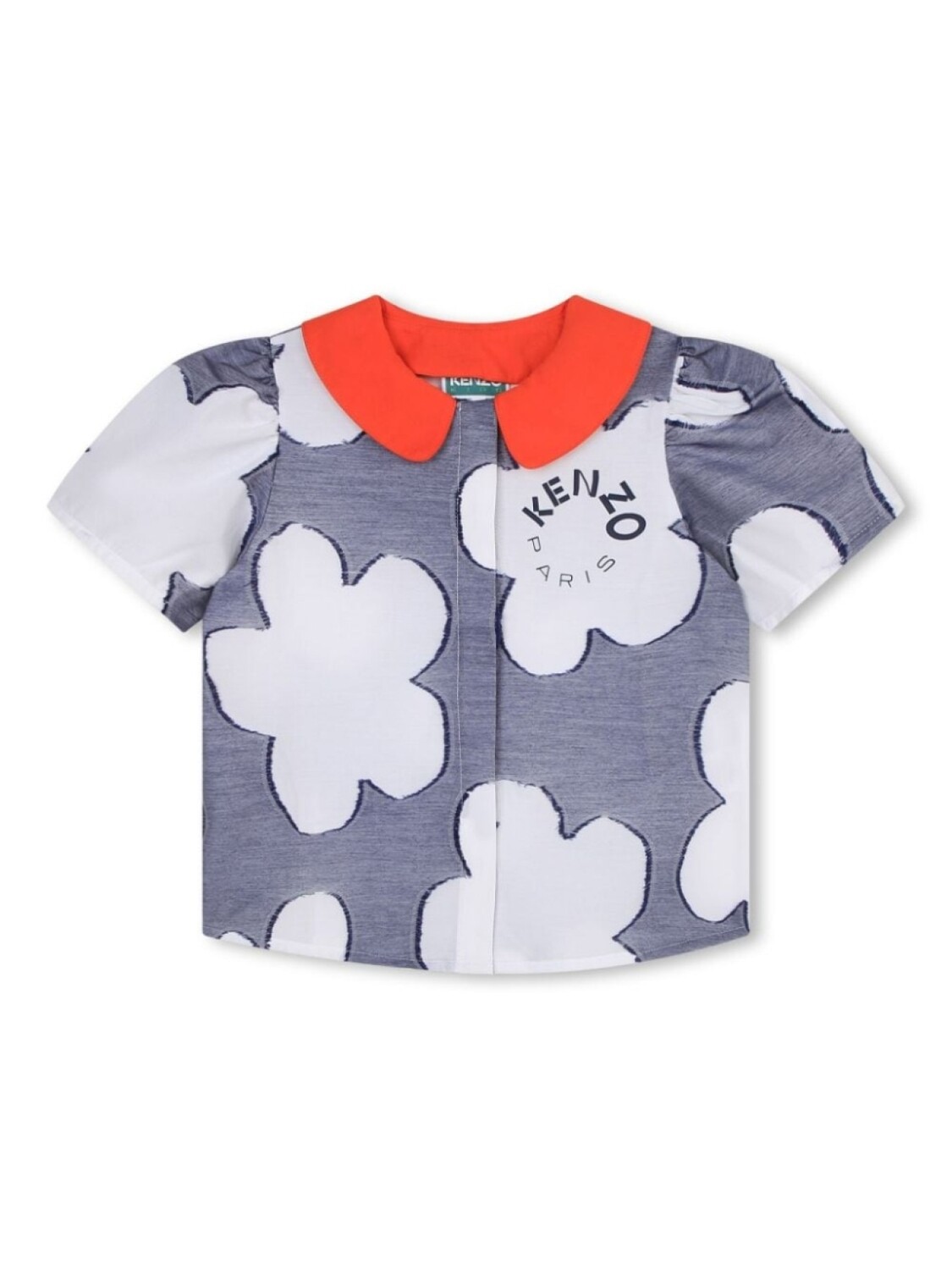 

Kenzo Kids рубашка с цветочным принтом, синий