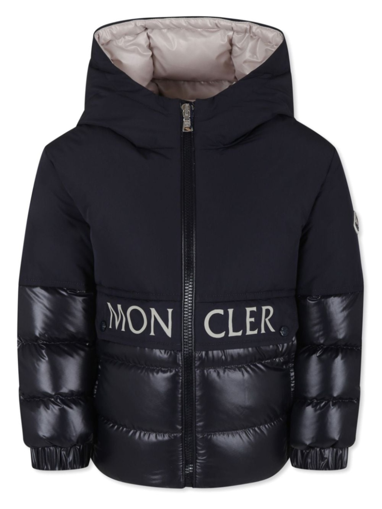 

Утепленная куртка с логотипом Moncler Enfant, синий