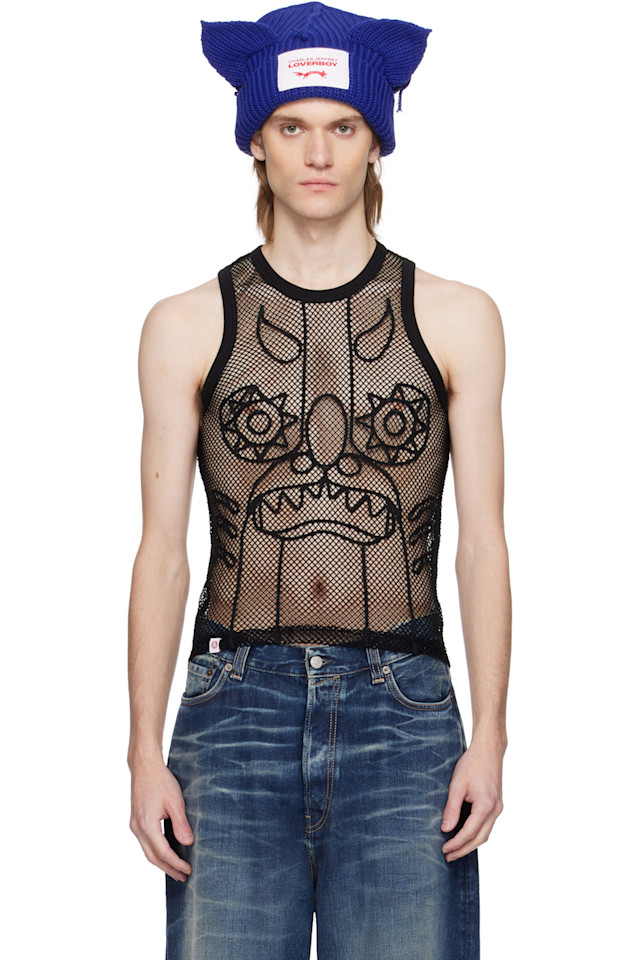 

Графический сетчатый топ Charles Jeffrey Loverboy, черный