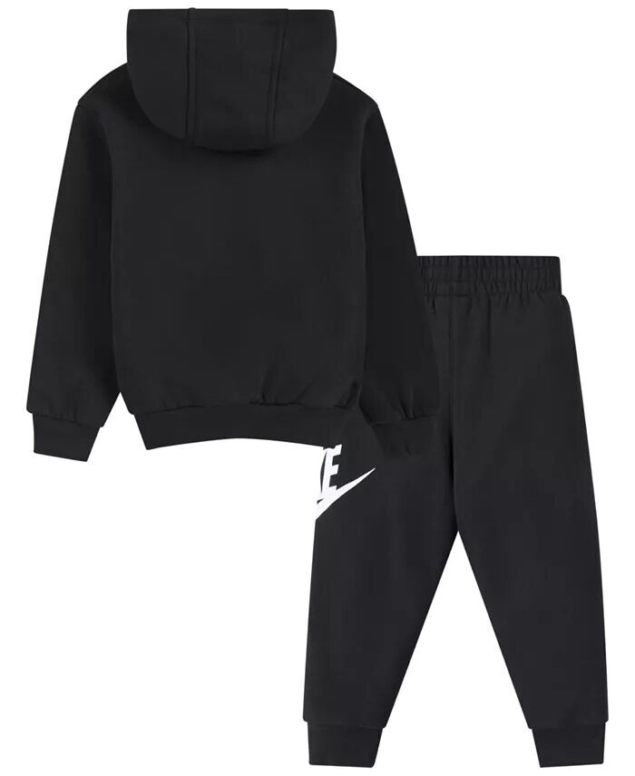 Толстовка с капюшоном из флиса для малышей Kids Club, комплект из 2 предметов Nike, черный — фото 2