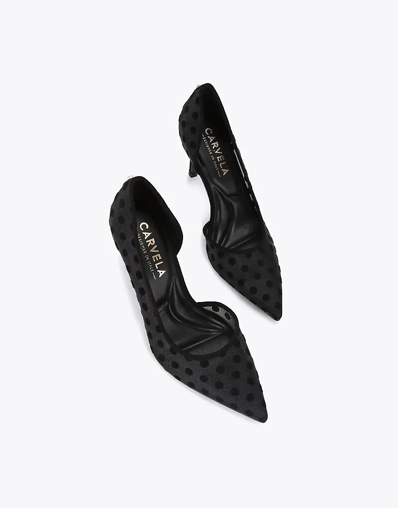 Туфли на каблуке Carvela Positano d'orsay polka heeled shoes in black — фото 2