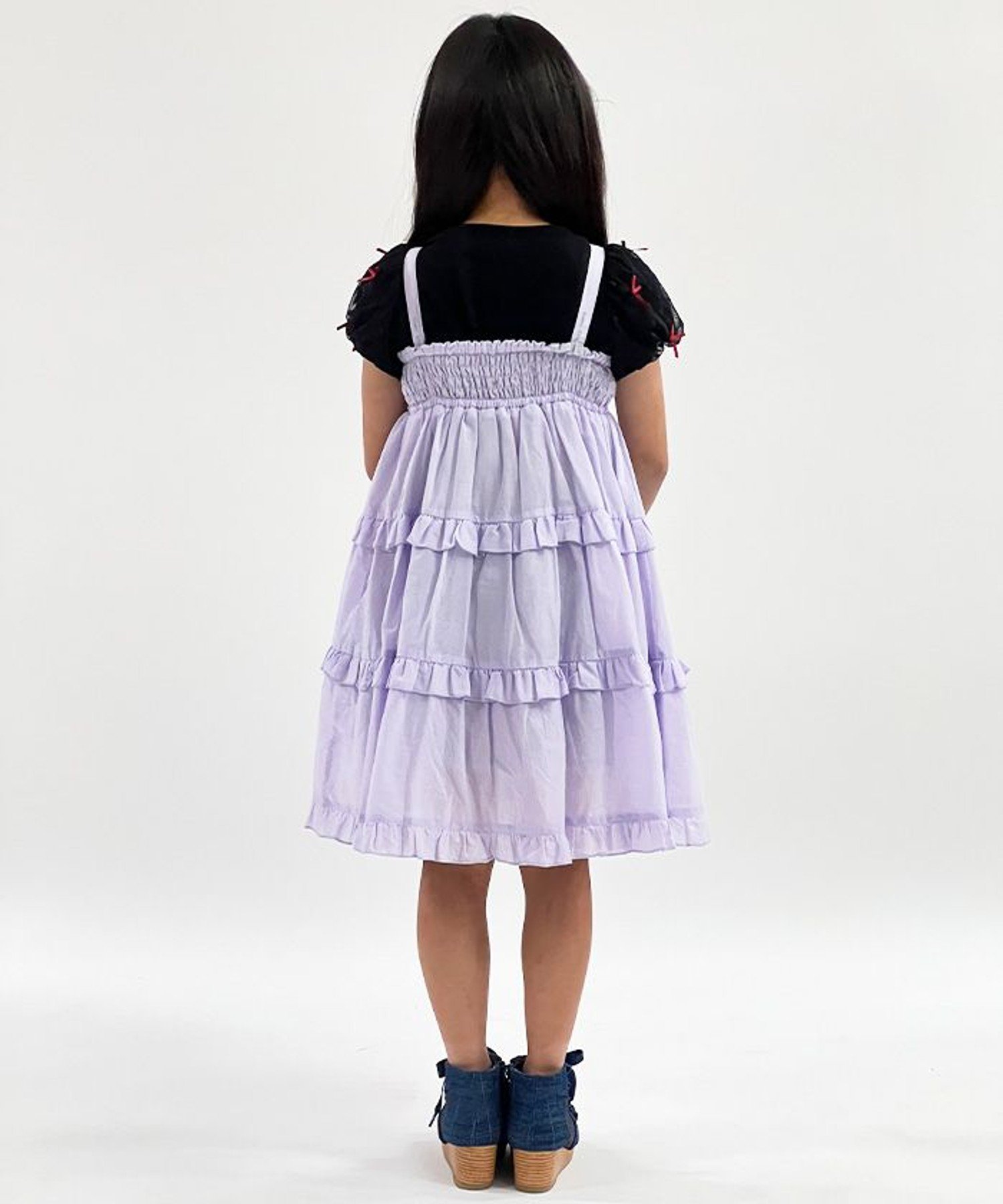 Платье из хлопка, растягивающегося в двух направлениях Axes femme kids, Lavender — фото 3