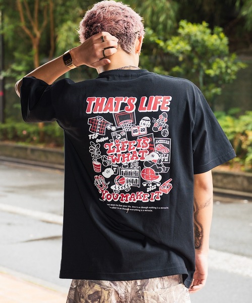 

That's life Футболка с коротким рукавом, свободный крой, унисекс, бренд DAILY CHAOS, черный