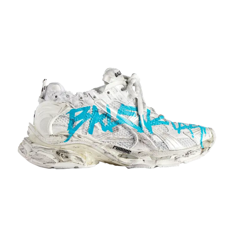 

Кроссовки Balenciaga Wmns Runner Sneaker, цвет Graffiti - White Blue