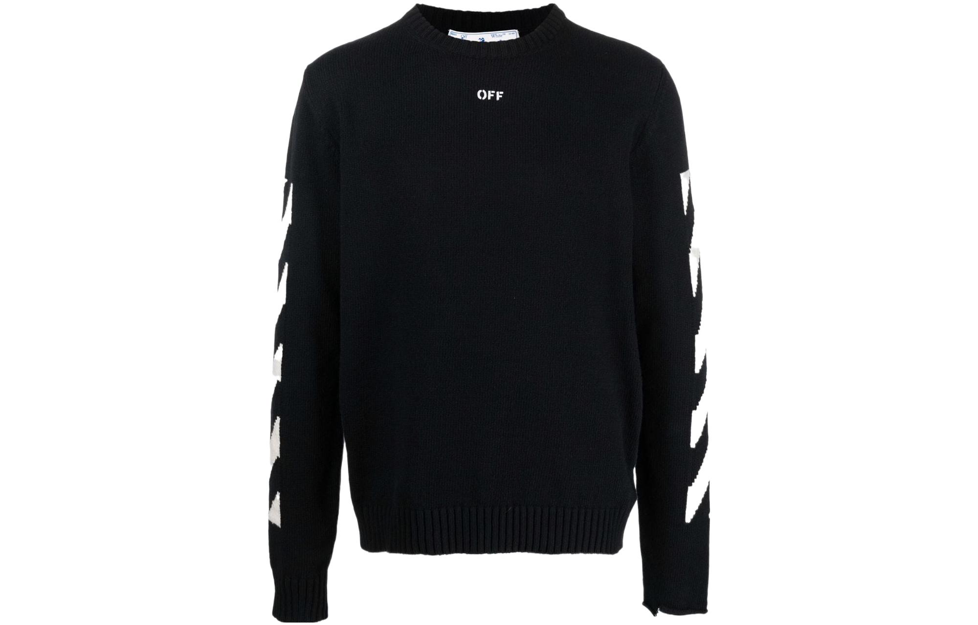 

Свитер мужской Off-White Diagonal Crewneck, черный