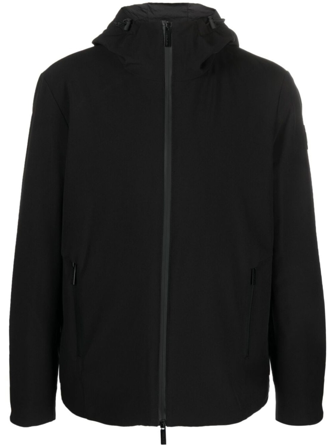 

Woolrich куртка на молнии с капюшоном и нашивкой-логотипом, черный