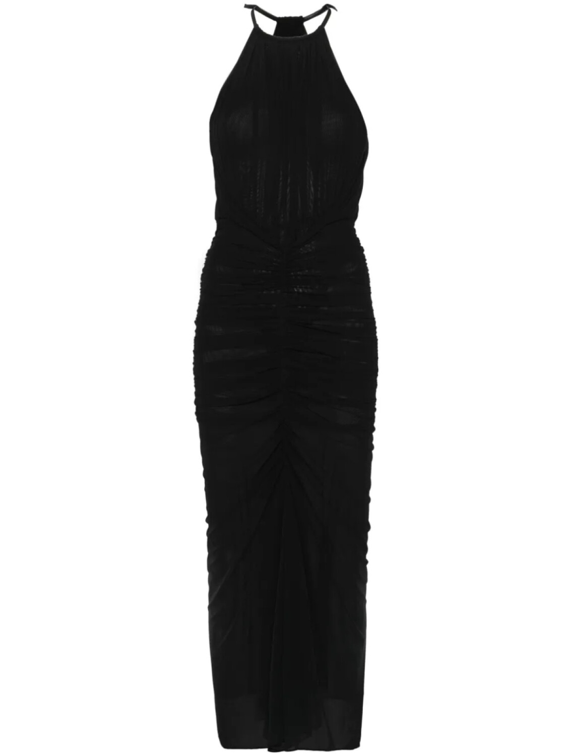 

Платье макси с оборками Mugler, черный