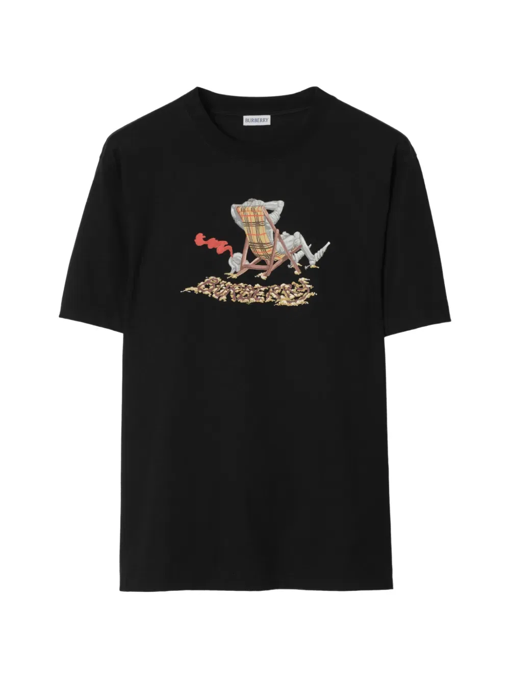 Футболка Burberry "Рыцарь пляжа", хлопок, черный