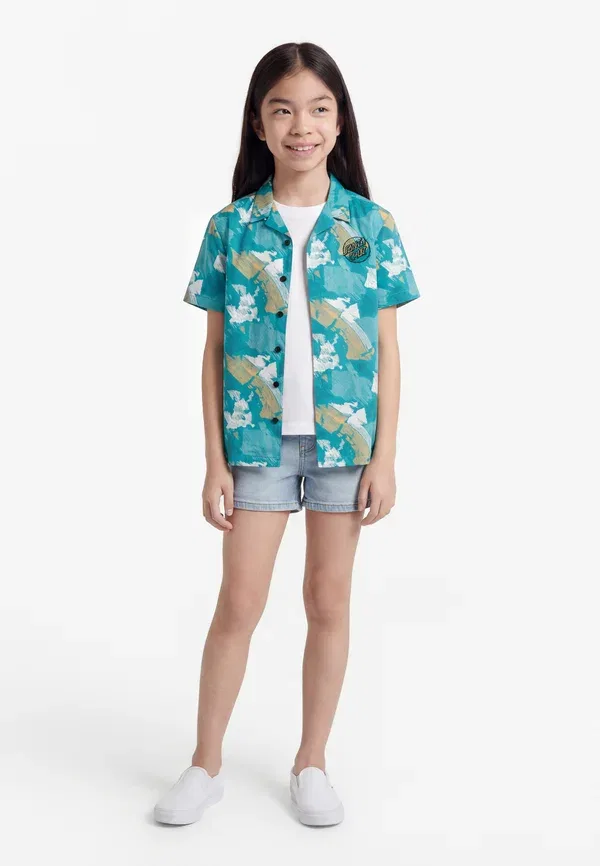 Футболка Youth stamped opus shirt Santa Cruz, цвет бирюзовый/ксилография