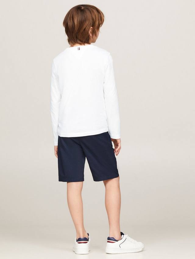Детская базовая футболка с длинным рукавом и круглым вырезом Tommy Hilfiger, White — фото 2