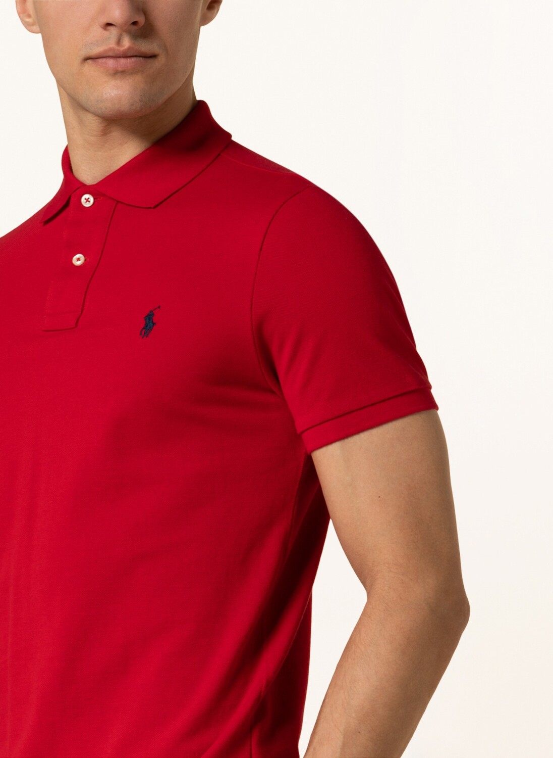 Рубашка-Поло из пике на заказ узкого кроя Polo Ralph Lauren, красный — фото 4