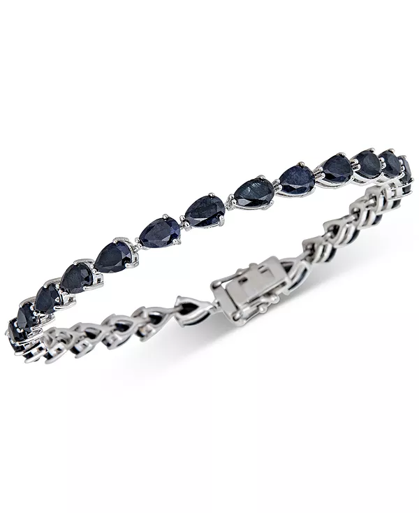 

Теннисный браслет с черным сапфиром (13 карат) из стерлингового серебра Macy'S, sapphire