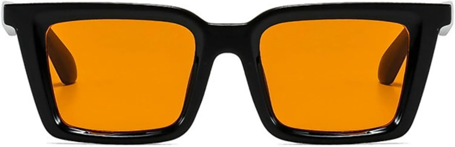 

Классические квадратные солнцезащитные очки COTIA для женщин и мужчин, винтажный стиль, прямоугольная форма, для активного отдыха, путешествий, Black Orange