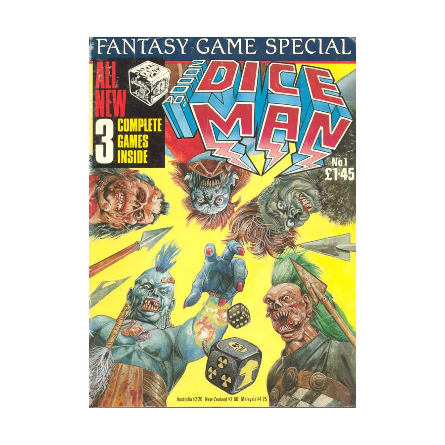 

Журнал #1 "Judge Dredd in the House of Death, Nemesis the Warlock in the Torture Tube, Slaine in Cauldron of Blood", 2000 AD's Dice Man