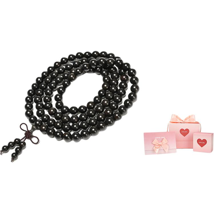 

Эбеновый браслет унисекс Love Link, Ebony Wood Beaded Bracelet+Sweet Box
