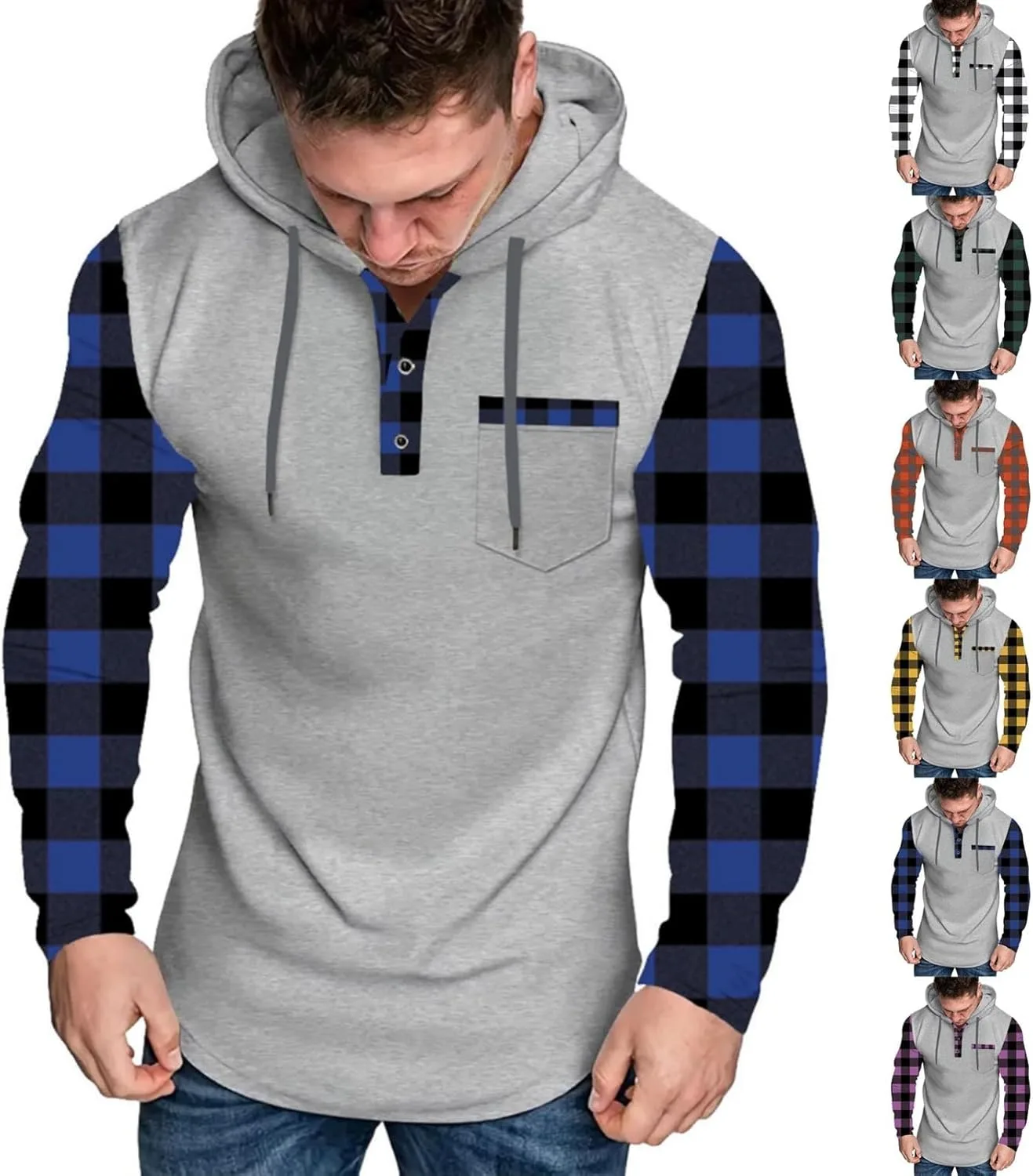 

Толстовка с капюшоном Buffalo Plaid на пуговицах RRMuAzgs