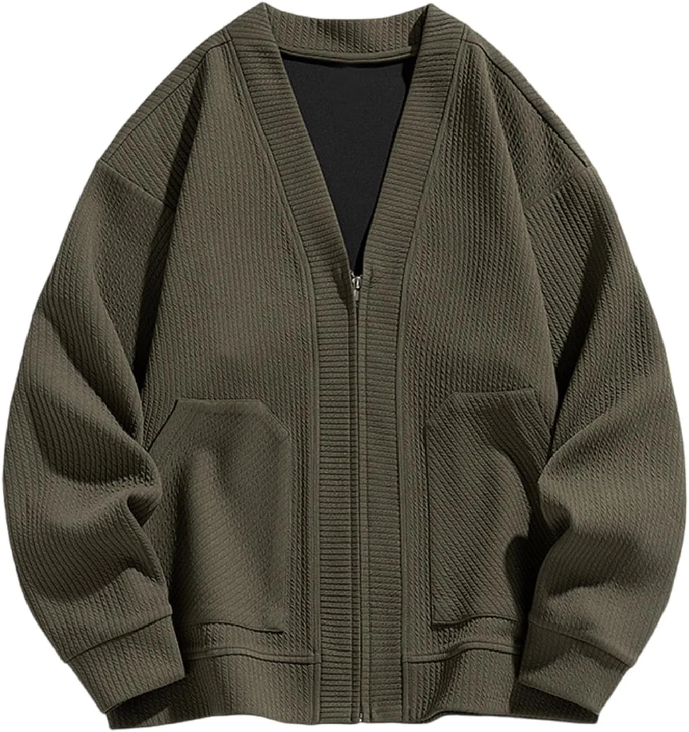 

Akklian мужской кардиган классический V-образный вырез на молнии