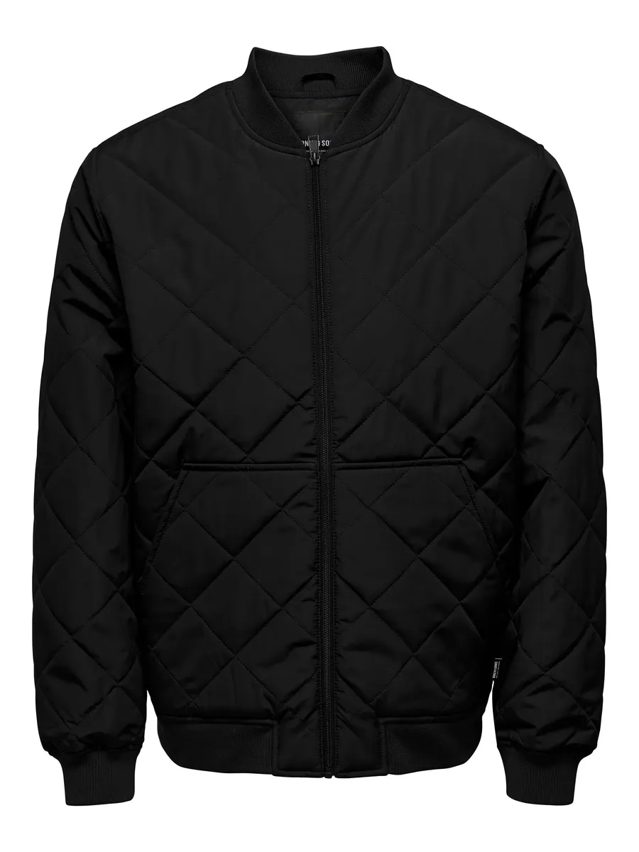 

Куртка-бомбер ONLY & SONS "ONSHARVEY LIFE QUILTED BOMBER OTW VD", черный