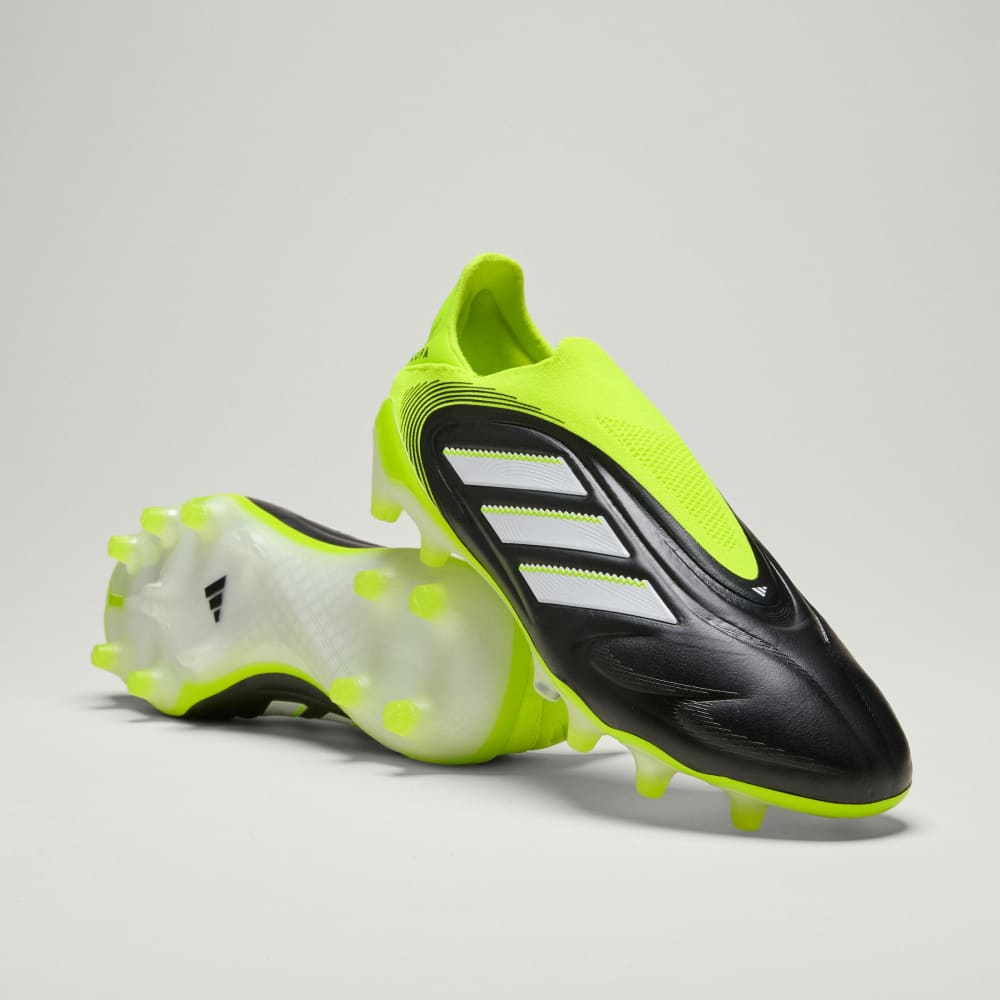 

Бутсы Adidas Copa Pure 3 Elite Laceless Firm Ground Cleats, цвет Core Black/Cloud White/Lucid Lemon