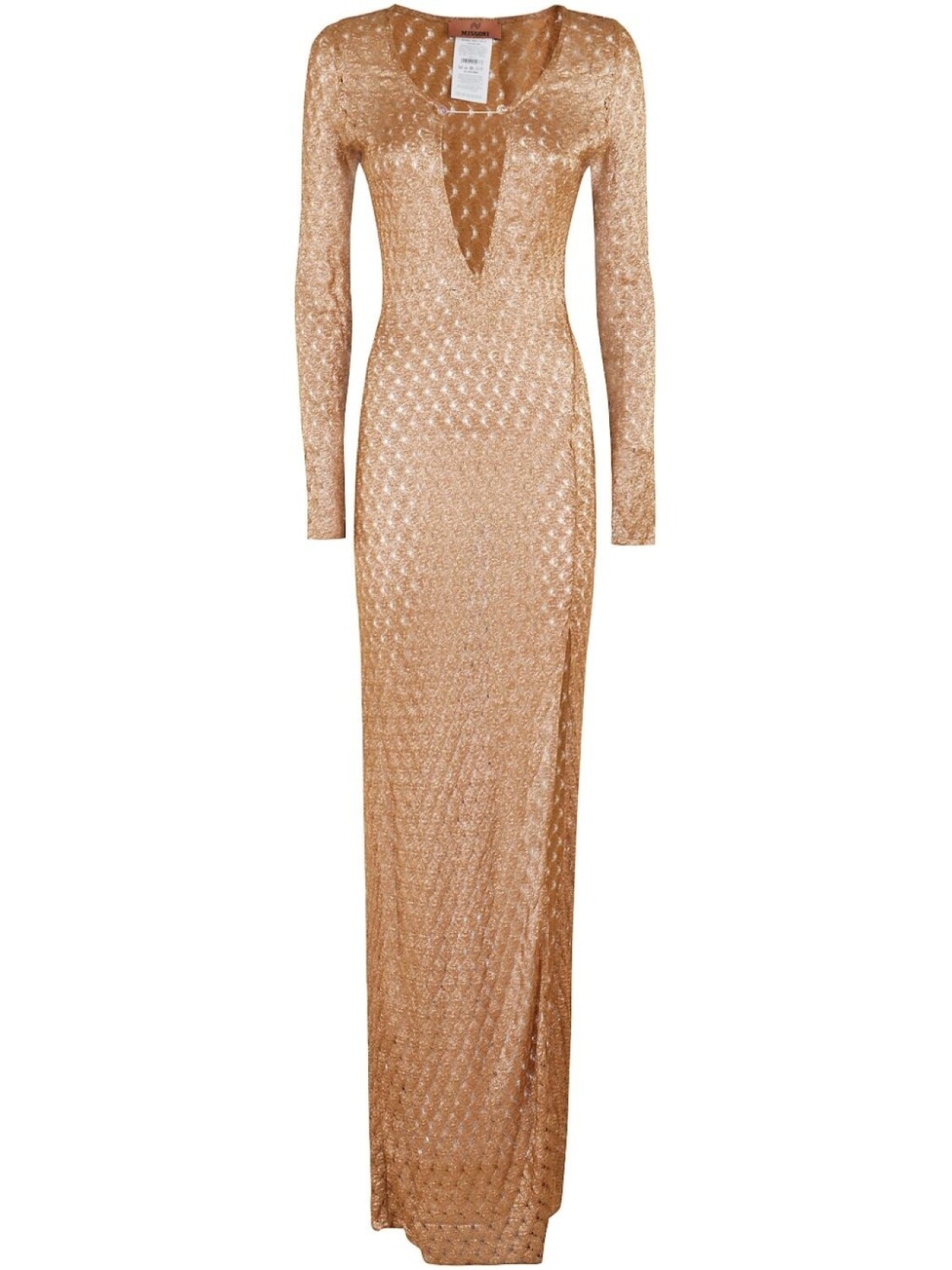 

Missoni платье макси с вырезом, коричневый