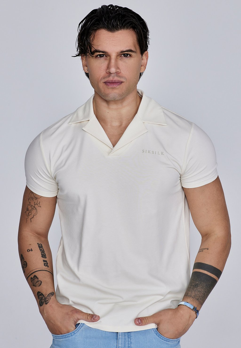 

Рубашка поло SIKSILK, кремовый