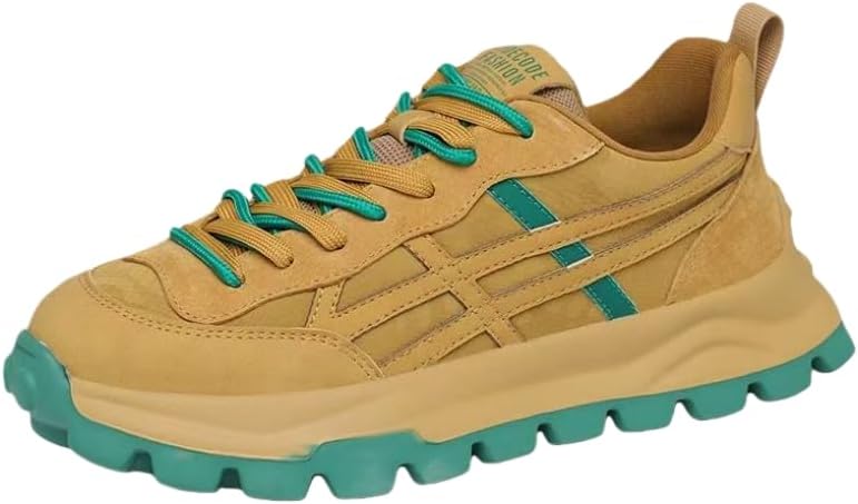 

Мужские модные спортивные кроссовки с толстой подошвой на шнуровке - удобные и легкие - подходят для повседневного ношения или работы Spkfhd, желтый