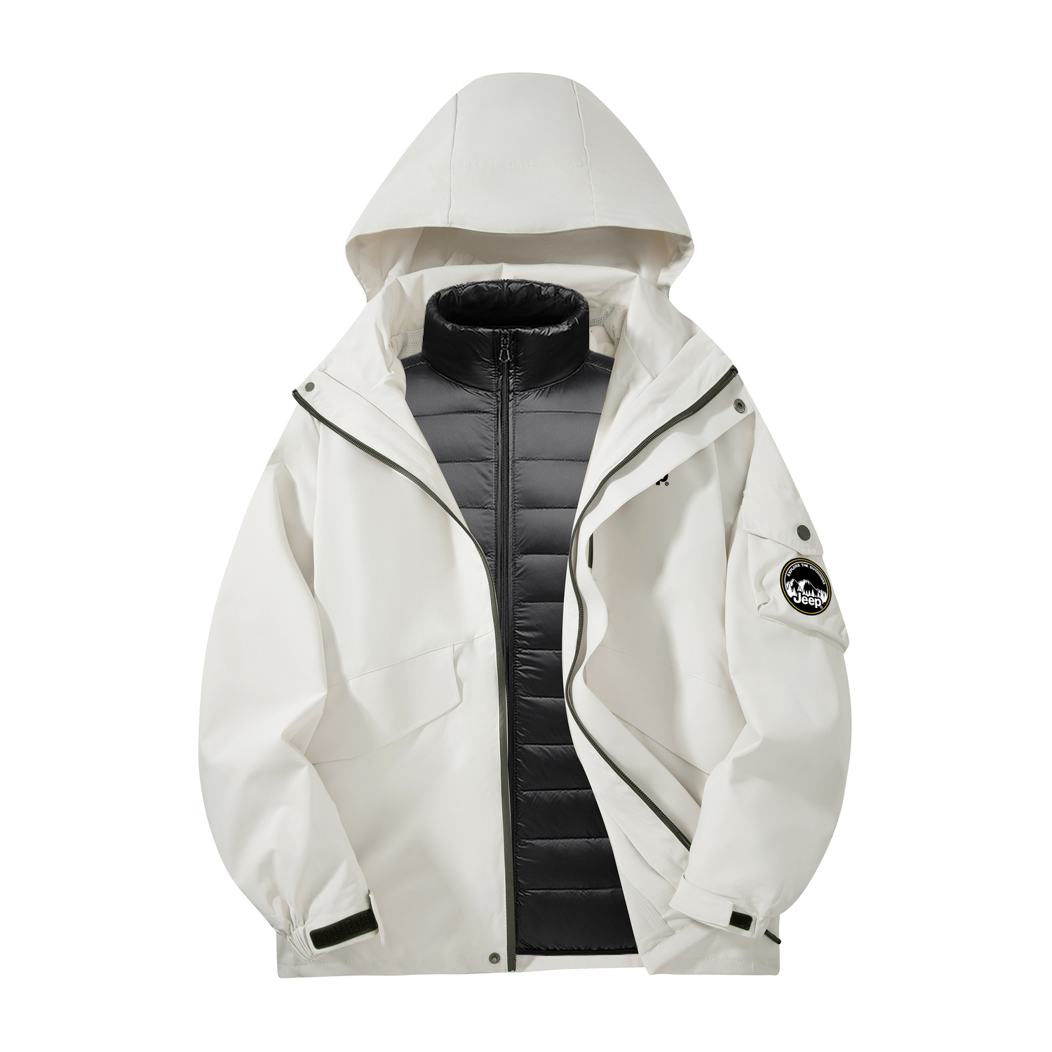 

Куртка Wrangler Unisex Hooded Fleece lined Workwear Jeep, экрю[upgraded down liners]