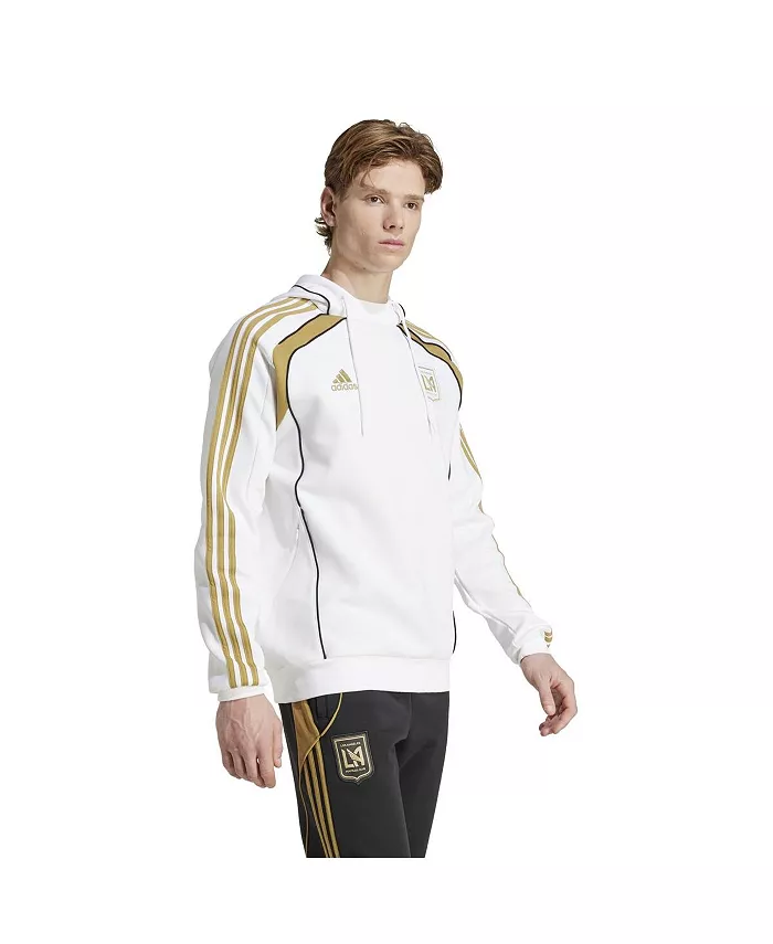 Мужская белая толстовка с капюшоном LAFC 2025 Travel adidas — фото 3