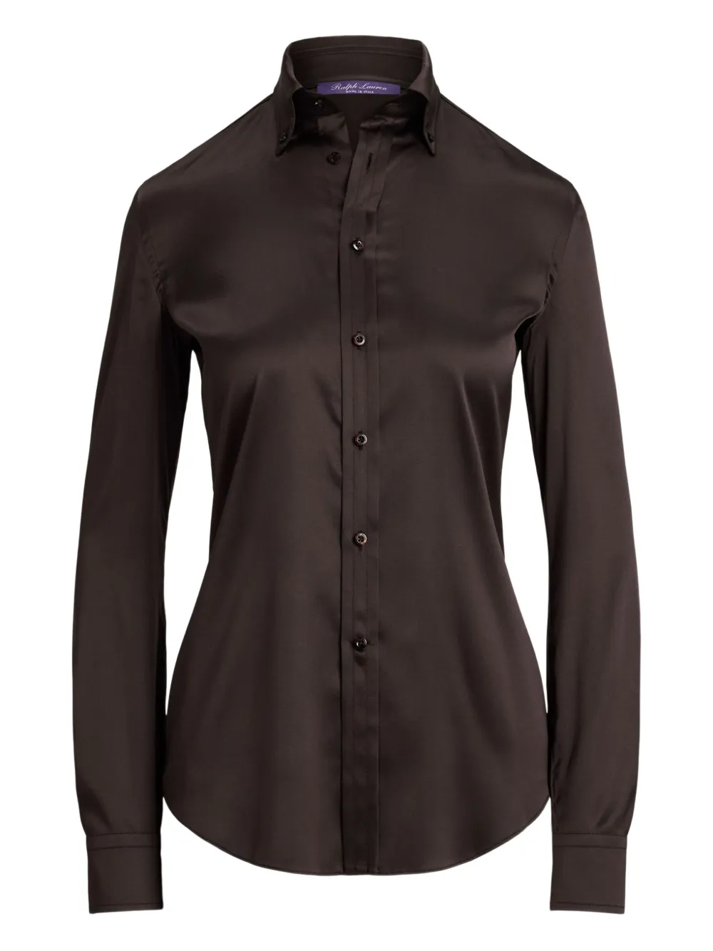 

Рубашка из шелкового сатина Ralph Lauren Collection, коричневый