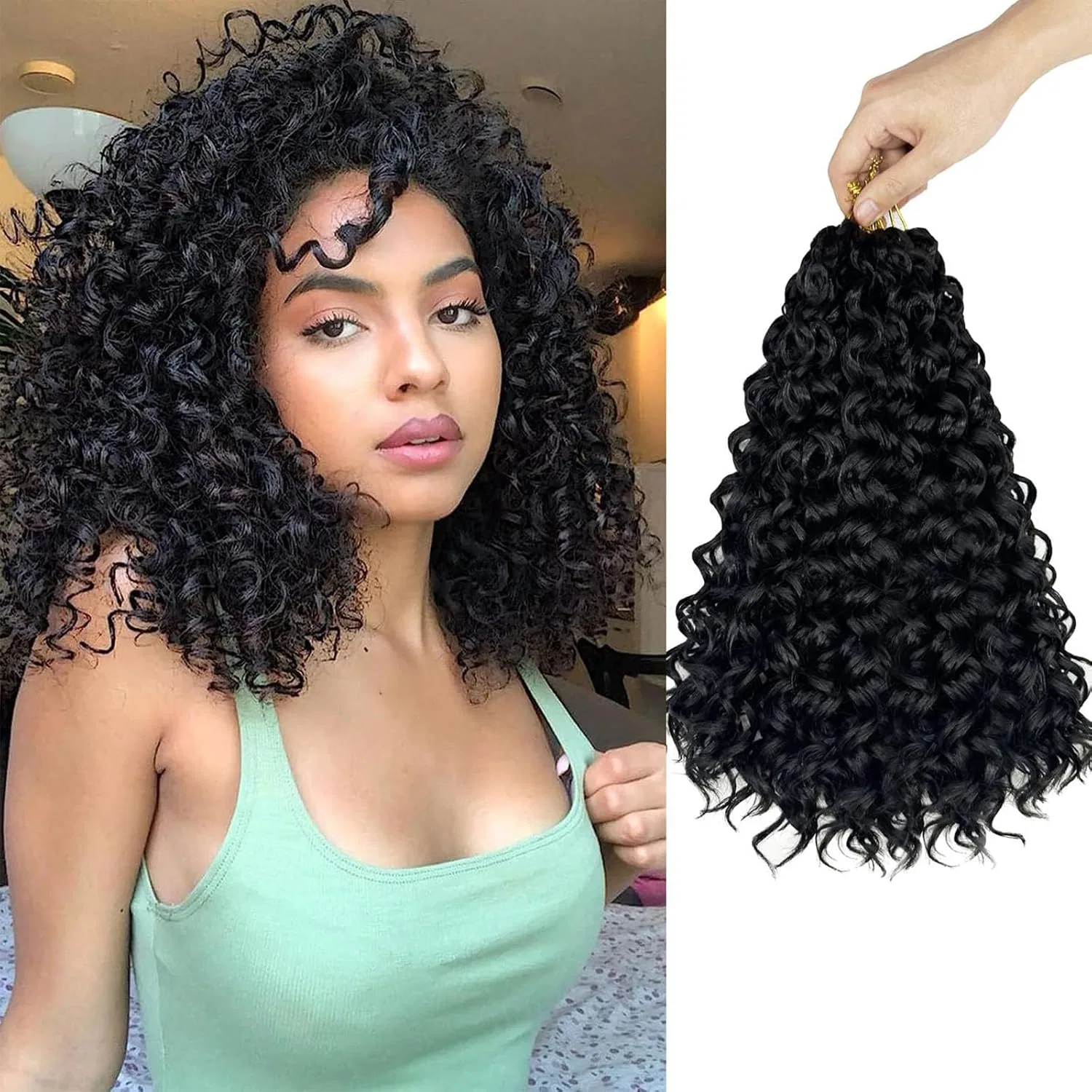 Синтетические волосы для афрокосичек GoGo Curl Crochet Braids Hair Wowcfyyds, 1B
