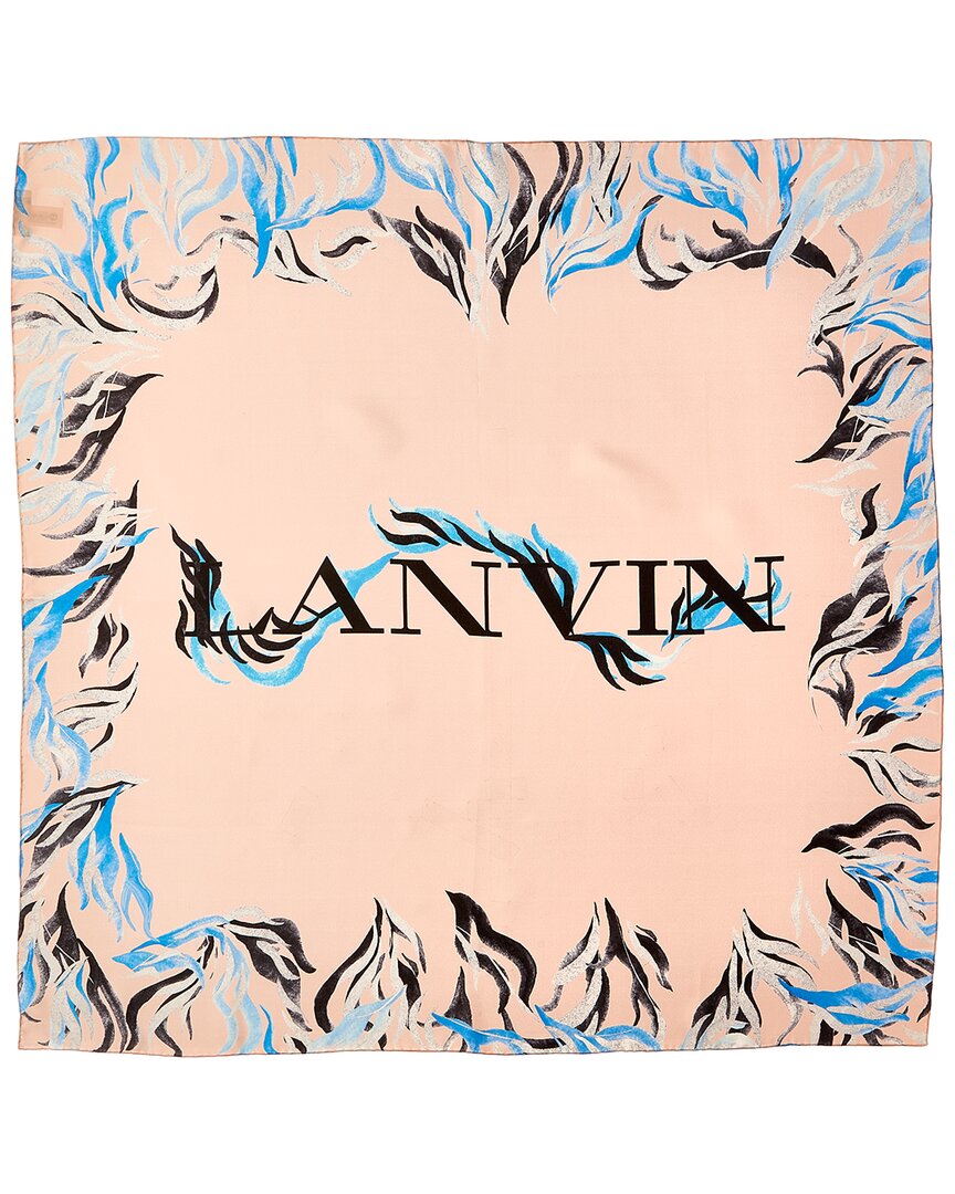 

LANVIN Принтованный шелковый шарф из твила, розовый