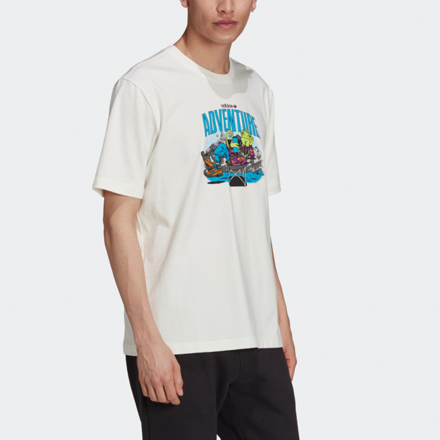 Футболка ADVENTURE CHAMELEON мужская белая Adidas Originals, белый — фото 4