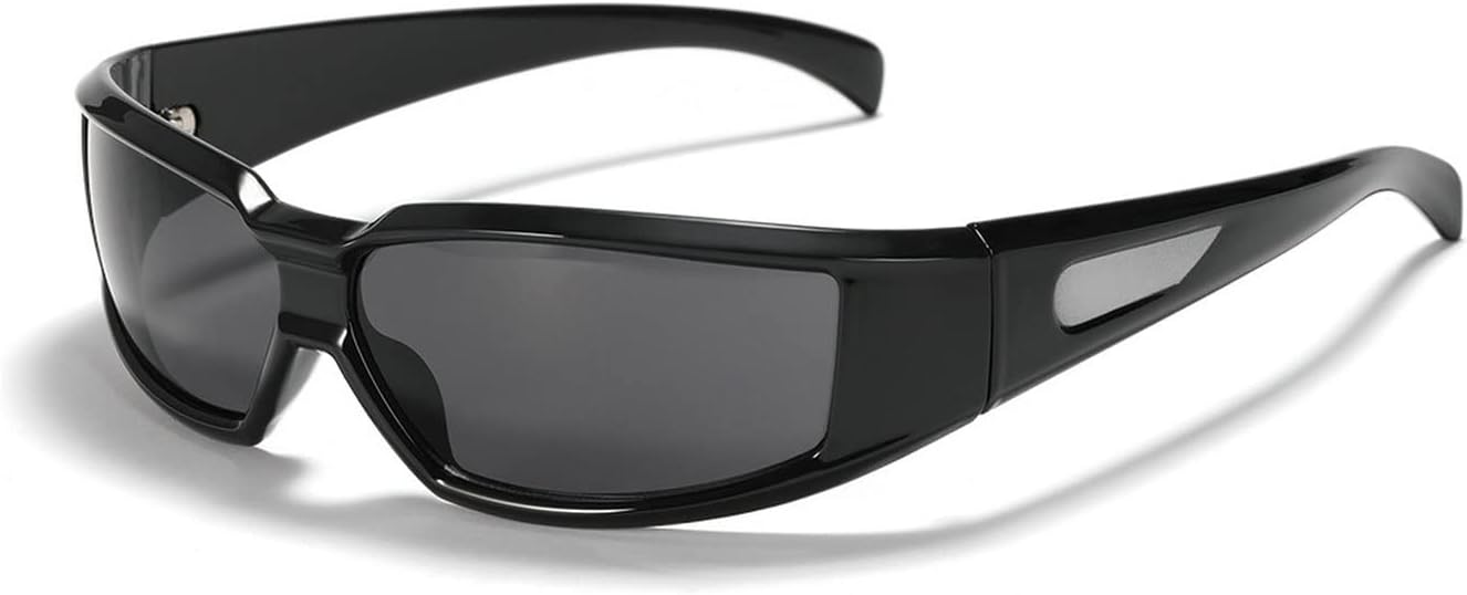 

Laureles Модные солнцезащитные очки в стиле Y2K для женщин, винтажные панк-очки 2022 года, большие солнцезащитные очки для мужчин, стильные очки с защитой от УФ-излучения UV400, Black-grey