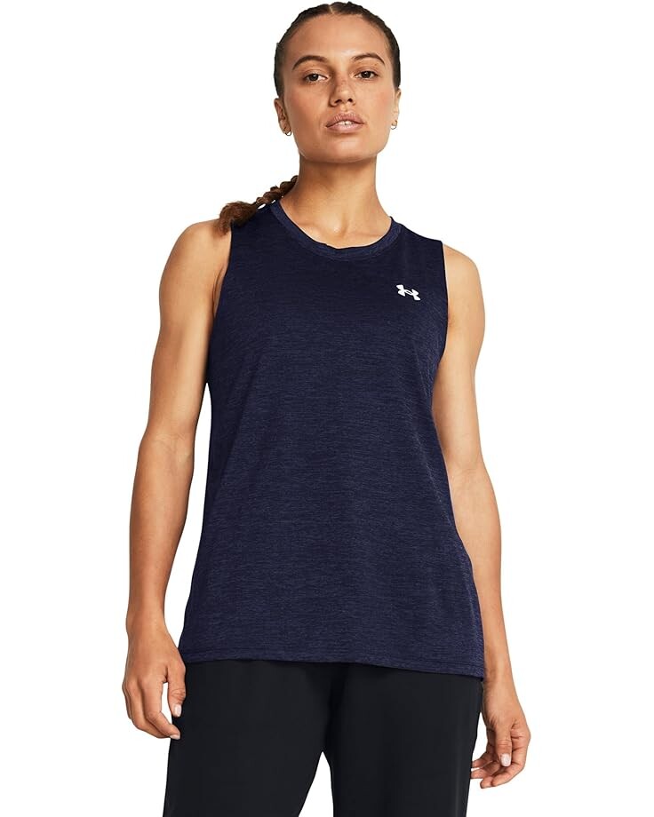 

Топ Under Armour Tech Tank Twist, цвет Midnight Navy/White