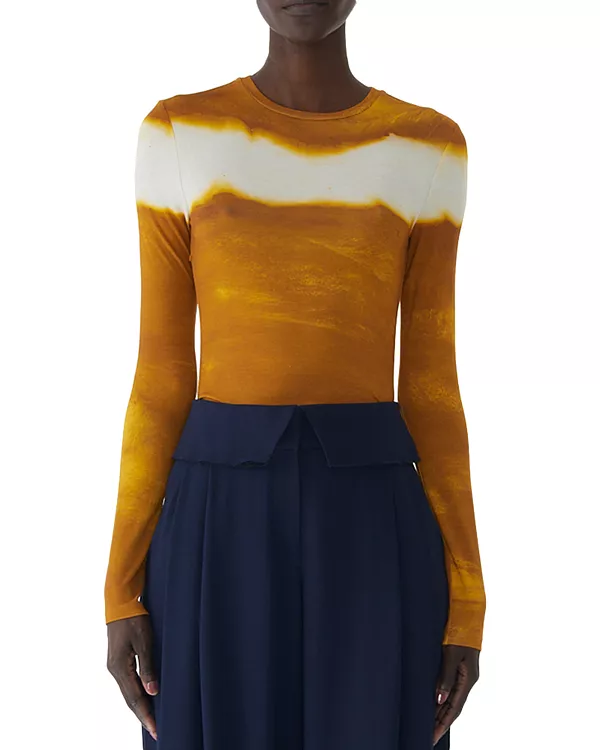 

Футболка с длинными рукавами в полоску, с рисунком Jason Wu Collection, бежевый