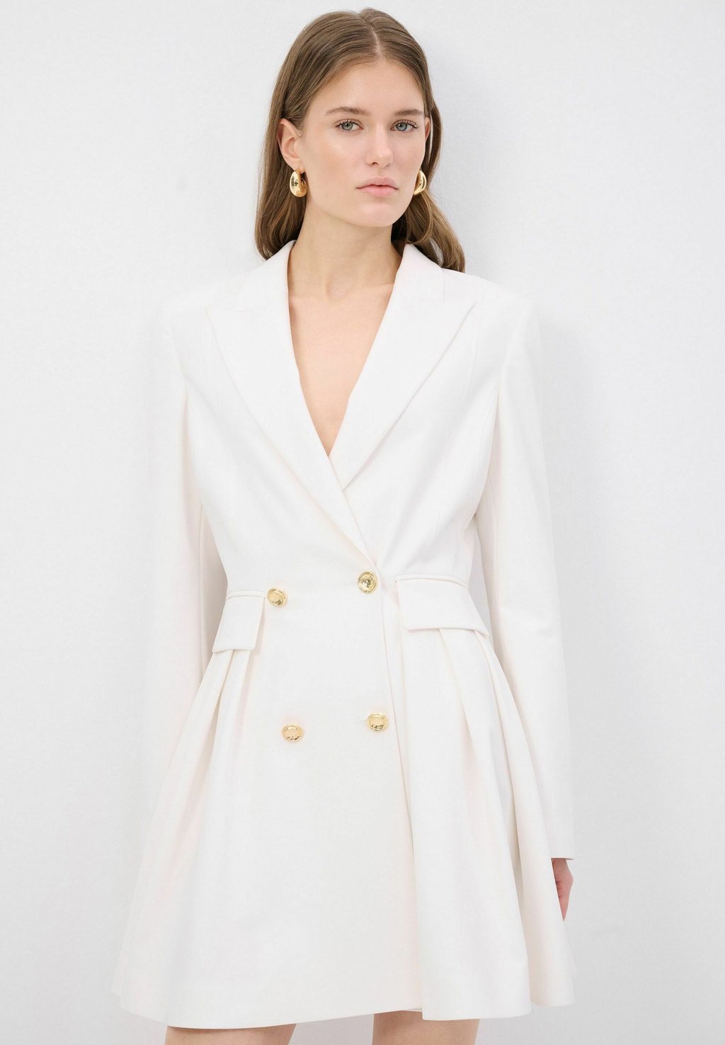 

Повседневное платье FLOUNCE WITH POCKET FLAP DETAIL adL, белый