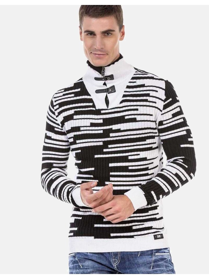 

Пуловер Cipo & Baxx Pullover, цвет WHITE-BLACK